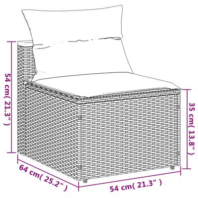 vidaXL 2 db bézs polyrattan karfa nélküli kerti kanapé párnákkal