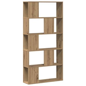 vidaXL 5 szintes k&eacute;zműves t&ouml;lgy fa k&ouml;nyvespolc 80,5 x 23,5 x 162,5 cm