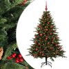 vidaXL Műkar&aacute;csonyfa g&ouml;mbbel 120 cm 150 LED Meleg feh&eacute;r PVC &eacute;s f&eacute;m