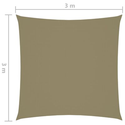 vidaXL bézs négyzet alakú oxford-szövet napvitorla 3 x 3 m