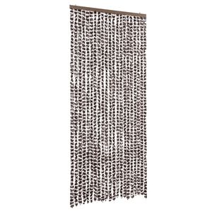 vidaXL barna &eacute;s feh&eacute;r zsen&iacute;lia rovarf&uuml;gg&ouml;ny 90 x 220 cm