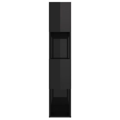 vidaXL magasfényű fekete térelválasztó könyvszekrény 80x24x124,5 cm
