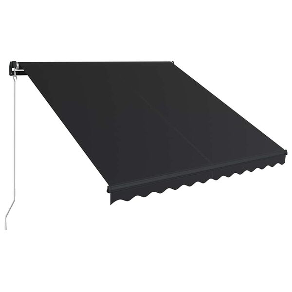vidaXL antracitsz&uuml;rke k&eacute;zzel kih&uacute;zhat&oacute; LED-es napellenző 350 x 250 cm