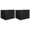 vidaXL 2 db magasf&eacute;nyű fekete forg&aacute;cslap &eacute;jjeliszekr&eacute;ny 40x30x30 cm