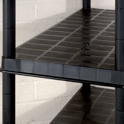 vidaXL fekete műanyag 5 szintes tárolópolc 170 x 40 x 185 cm