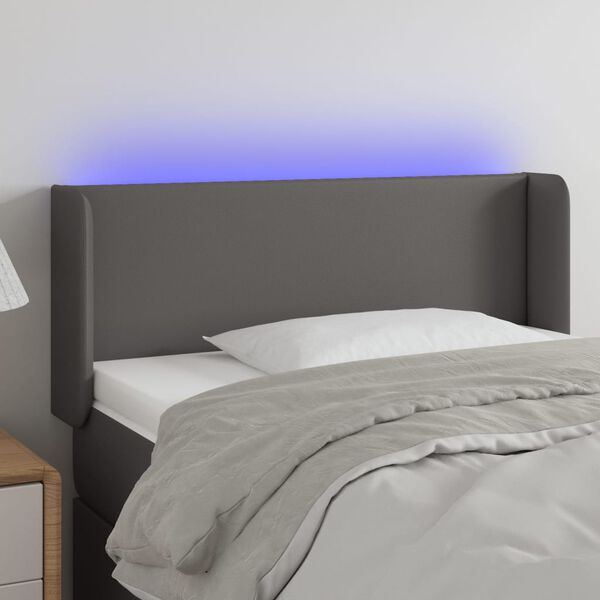 vidaXL sz&uuml;rke műbőr LED-es fejt&aacute;mla 83x16x78/88 cm