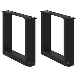 vidaXL 2 db U alak&uacute; fekete ac&eacute;l doh&aacute;nyz&oacute;asztal l&aacute;b 30x(30-31) cm