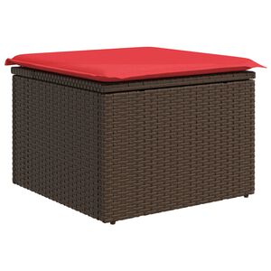 vidaXL barna polyrattan kerti &uuml;lőke p&aacute;rn&aacute;val 55 x 55 x 37 cm