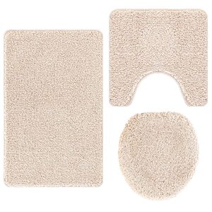 vidaXL Cs&uacute;sz&aacute;smentes f&uuml;rdőszőnyeg k&eacute;szlet 3 pcs Kr&eacute;m PP