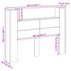vidaXL LED-es Fejt&aacute;mla Szekr&eacute;ny Sz&uuml;rke Sonoma 140 x 16,5 x 103,5 cm