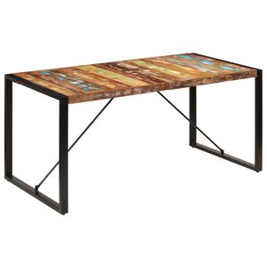 vidaXL t&ouml;m&ouml;r &uacute;jrahasznos&iacute;tott fa &eacute;tkezőasztal 160 x 80 x 75 cm