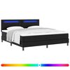 vidaXL Boxrug&oacute;s &aacute;gy LED szalagokkal Fekete 180 x 200 cm Műbőr