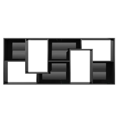 vidaXL magasfényű fekete forgácslap könyvszekrény 67 x 24 x 161 cm