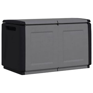 vidaXL s&ouml;t&eacute;tsz&uuml;rke-fekete kerti t&aacute;rol&oacute;l&aacute;da 96 x 53 x 57 cm 230 L