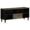vidaXL fekete t&ouml;m&ouml;r mang&oacute;fa TV-szekr&eacute;ny 100 x 33 x 46 cm