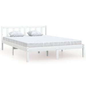 vidaXL Small Double feh&eacute;r t&ouml;m&ouml;r fenyőfa &aacute;gykeret 120 x 190 cm