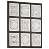 vidaXL barna &eacute;s feh&eacute;r k&eacute;zzel faragott fali panel MDF 60 x 60 x 1,5 cm