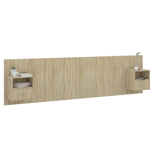 vidaXL sonoma t&ouml;lgy sz&iacute;nű szerelt fa &aacute;gyfejt&aacute;mla szekr&eacute;nyekkel