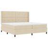 vidaXL LED Box Spring &Aacute;gy fejt&aacute;ml&aacute;val Kr&eacute;m 200 x 200 cm sz&ouml;vet