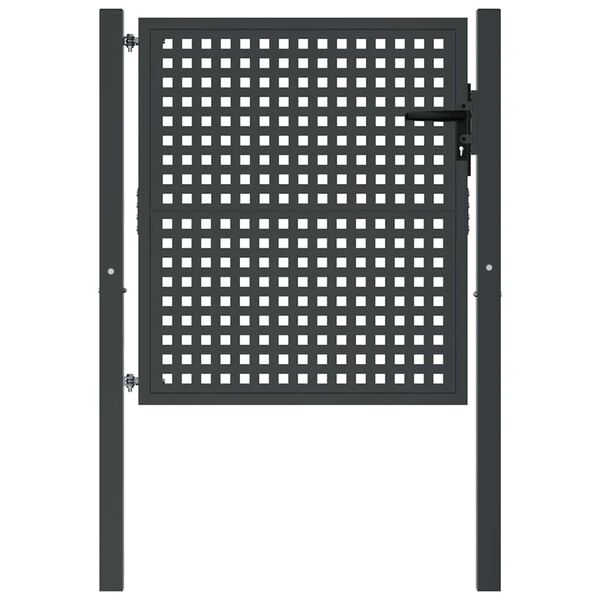 vidaXL antracit sz&iacute;nű ac&eacute;l kerti kapu 100 x 100 cm