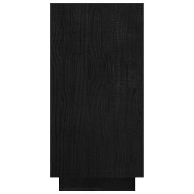 vidaXL fekete tömör fenyőfa könyvszekrény 80 x 35 x 71 cm