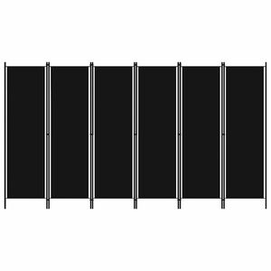 vidaXL fekete 6 paneles parav&aacute;n 300 x 180 cm