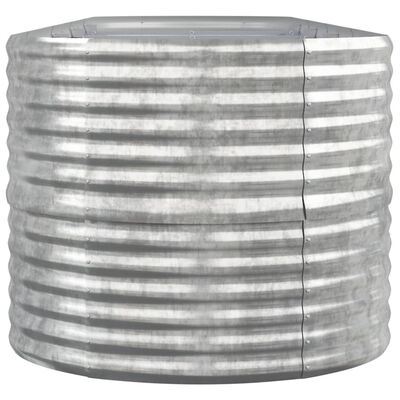 vidaXL ezüstszínű porszórt acél kerti magaságyás 440x80x68 cm