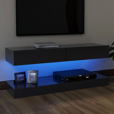 vidaXL szürke TV-szekrény LED lámpákkal 120 x 35 cm