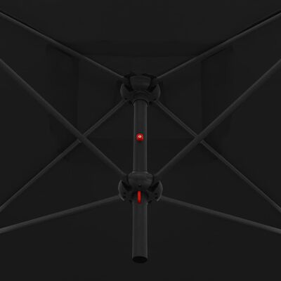 vidaXL fekete dupla napernyő acélrúddal 250 x 250 cm