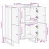 vidaXL barna és fekete tömör mangófa kisszekrény 60x33,5x75 cm