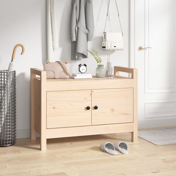 vidaXL t&ouml;m&ouml;r fenyőfa előszoba pad 80 x 40 x 60 cm