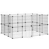 vidaXL 28 paneles fekete ac&eacute;l kis&aacute;llatketrec ajt&oacute;val 140 x 105 x 70 cm