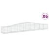 vidaXL 6 db &iacute;ves horganyzott vas gabion kos&aacute;r 400x50x40/60 cm