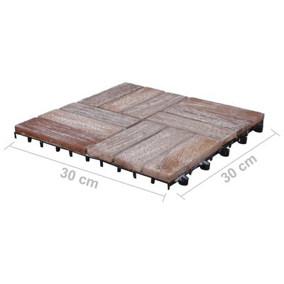 vidaXL 11 db tömör újrahasznosított fa padlólap 30 x 30 cm