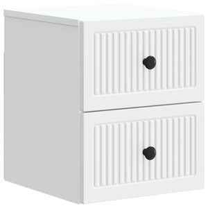 vidaXL Fali &eacute;jjeli szekr&eacute;ny fi&oacute;kkal Feh&eacute;r 33 x 34,5 x 40 cm Szerelt Fa