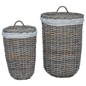vidaXL Fedeles mos&oacute;kos&aacute;r 2 pcs Kubu Sz&uuml;rke Kubu ratt&aacute;n