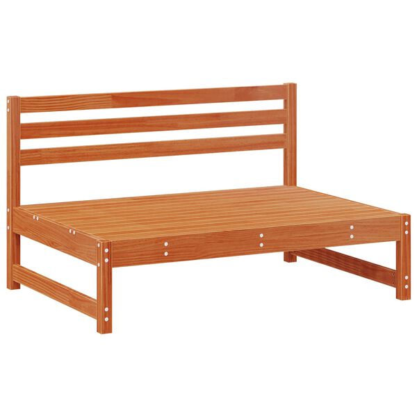 vidaXL Kerti K&ouml;z&eacute;pső Kanap&eacute; T&ouml;m&ouml;r fenyő Viaszbarna 120 x 84 x 70 cm