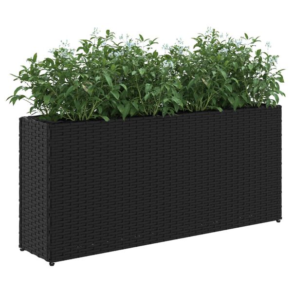 vidaXL fekete polyrattan kerti &uuml;ltetől&aacute;da 2 cser&eacute;ppel 90x20x40 cm