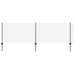 vidaXL L&aacute;nccelpes ker&iacute;t&eacute;s oszloppal 10 x 0,8 m PVC-bevonatos ac&eacute;l H&aacute;l&oacute;