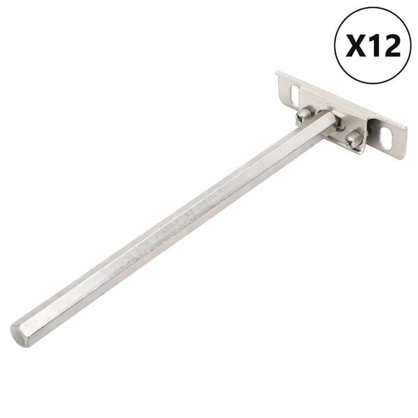 vidaXL 12db sz&eacute;nac&eacute;l lebegő polckonzolok l&aacute;thatatlan &Oslash;12x200 mm