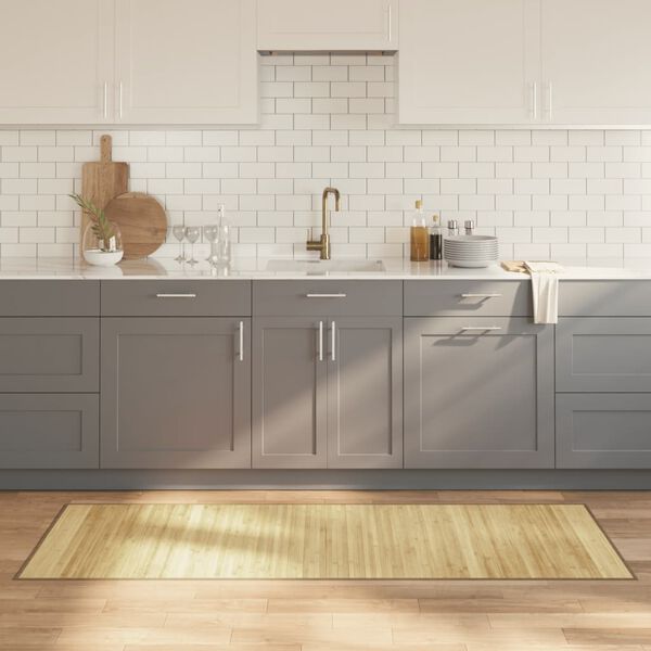 vidaXL n&eacute;gysz&ouml;gletű vil&aacute;gos term&eacute;szetes bambusz szőnyeg 70 x 200 cm