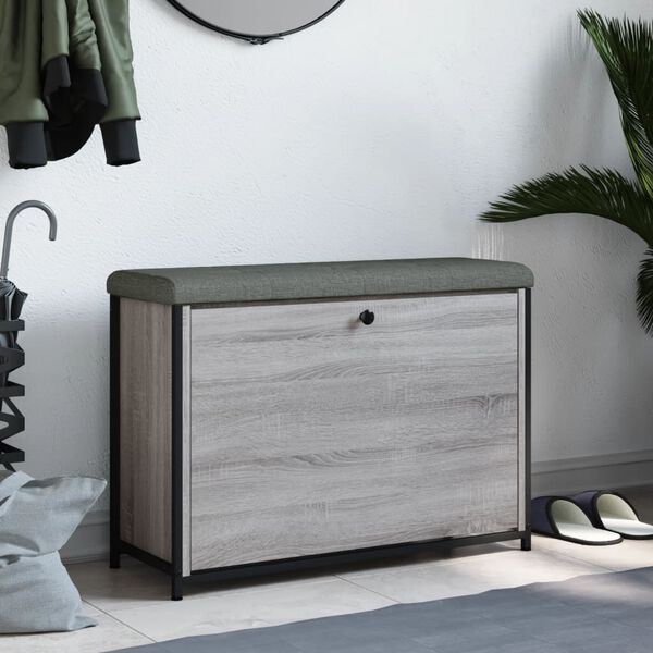 vidaXL sz&uuml;rke sonoma sz&iacute;nű cipőpad lehajthat&oacute; fi&oacute;kkal 82x32x56 cm