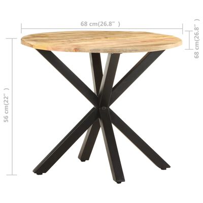 vidaXL tömör mangófa kisasztal 68 x 68 x 56 cm
