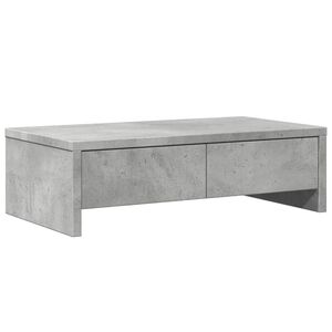 vidaXL betonsz&uuml;rke szerelt fa monitor&aacute;llv&aacute;ny fi&oacute;kokkal 50 x 27 x 15 cm