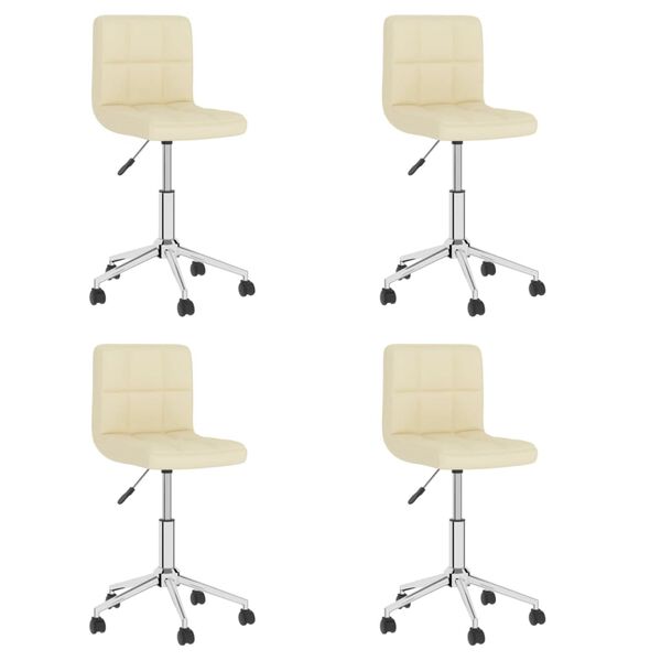 vidaXL 4 db kr&eacute;msz&iacute;nű sz&ouml;vet forg&oacute; &eacute;tkezősz&eacute;k