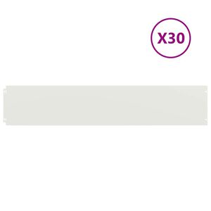 vidaXL 30 db feh&eacute;r hidegen hengerelt ac&eacute;l gyepszeg&eacute;lyek 20x103 cm