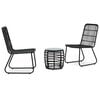 vidaXL 3-darabos fekete polyrattan bisztr&oacute;szett