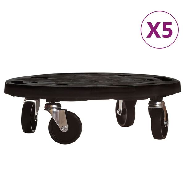 vidaXL 5 db fekete kerekes vir&aacute;gtart&oacute; &aacute;tm&eacute;rő 40 cm 275 kg