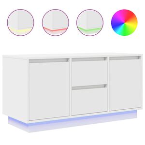 vidaXL feh&eacute;r TV-szekr&eacute;ny LED-l&aacute;mp&aacute;kkal 100x41x50 cm