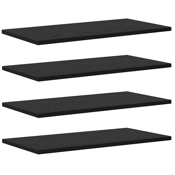 vidaXL Polcos k&ouml;nyvespolc 4 pcs Fekete 60 x 30 x 1,5 cm Faanyag